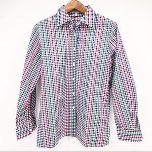 🙃Foxcroft Wrinkle Free Button Front Plaid Blouse